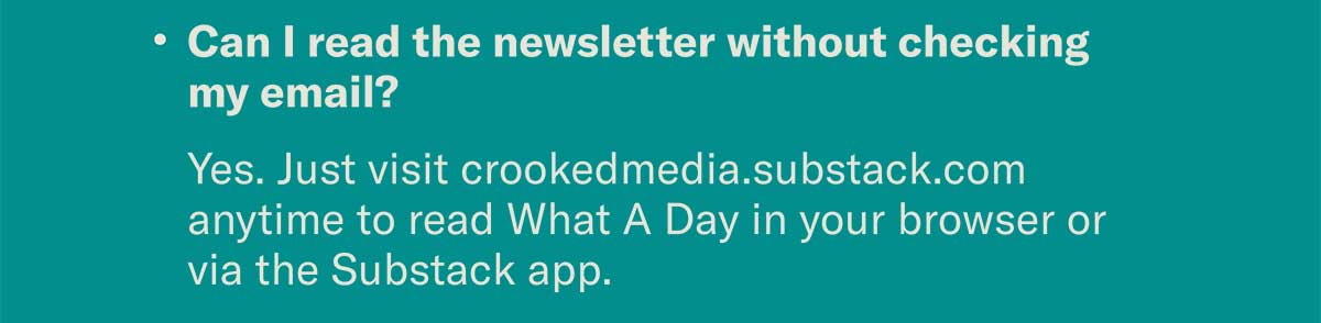 What’s the benefit of having a Substack account? If you do create a free Substack account, you’ll be able to: • Bookmark past newsletters • Comment and interact • Get push notifications via the app • Upgrade for bonus content