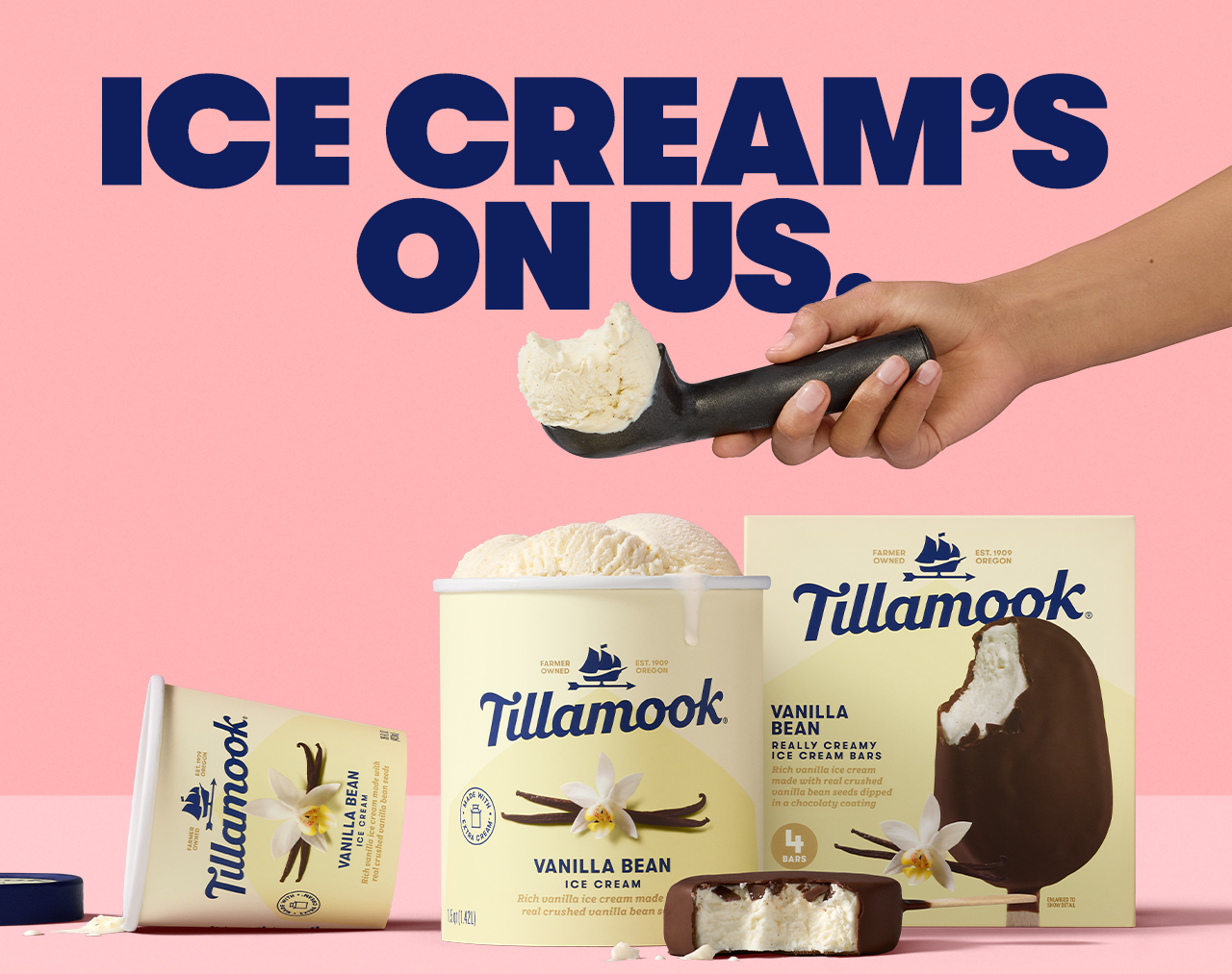 ICE CREAM'S ON US.