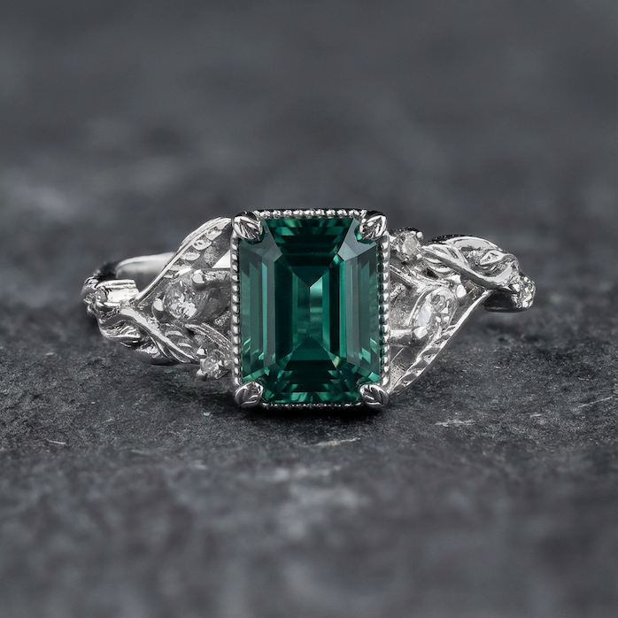 Emerald cut gem