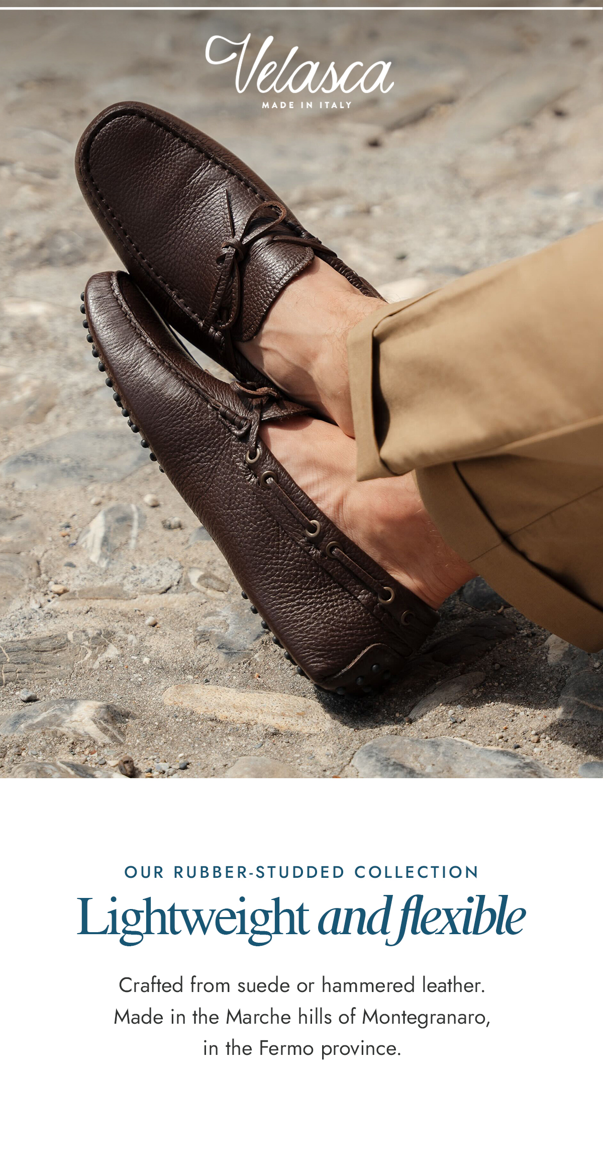 Crafted from suede 