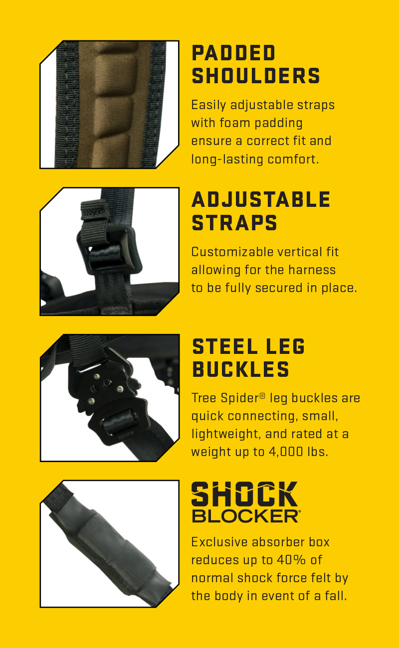 Tree Spider Harnesses Keep You Safe in the Stand Blocker Outdoors