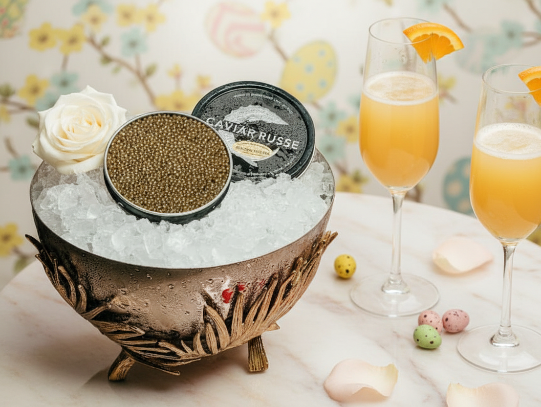 an image of two champagne flutes and two glasses of champagne on a table