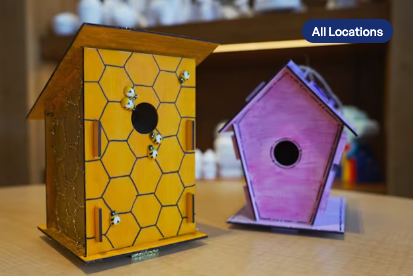 build and painted birdhouses