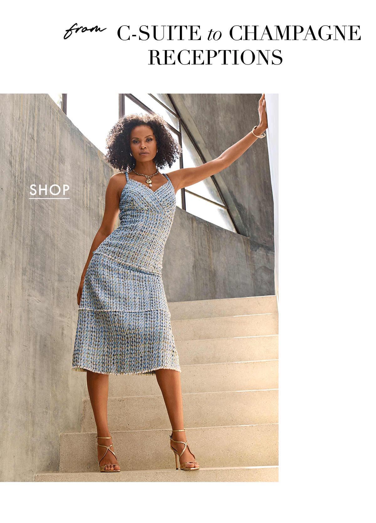 Chic Tweed Midi Dress