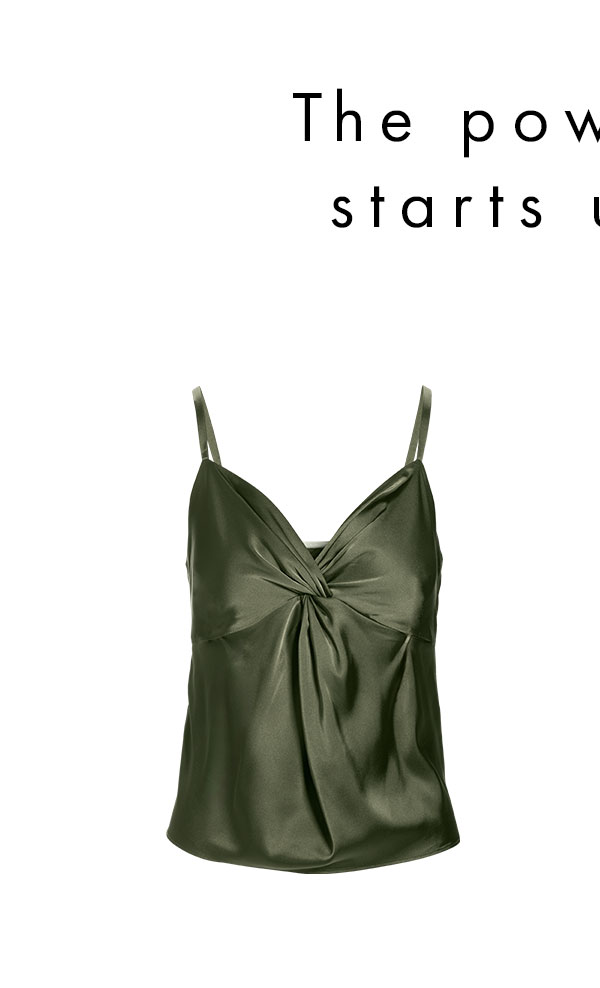 Lia Twist Front Charmeuse Tank