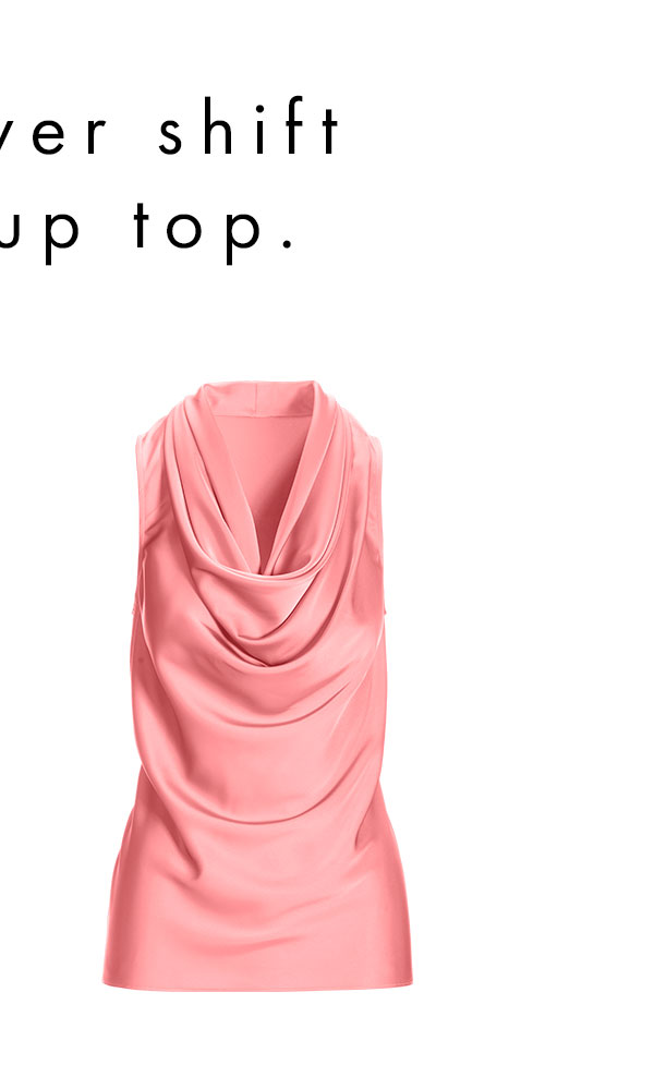 Marilyn Cowl-Neck Charmeuse Blouse