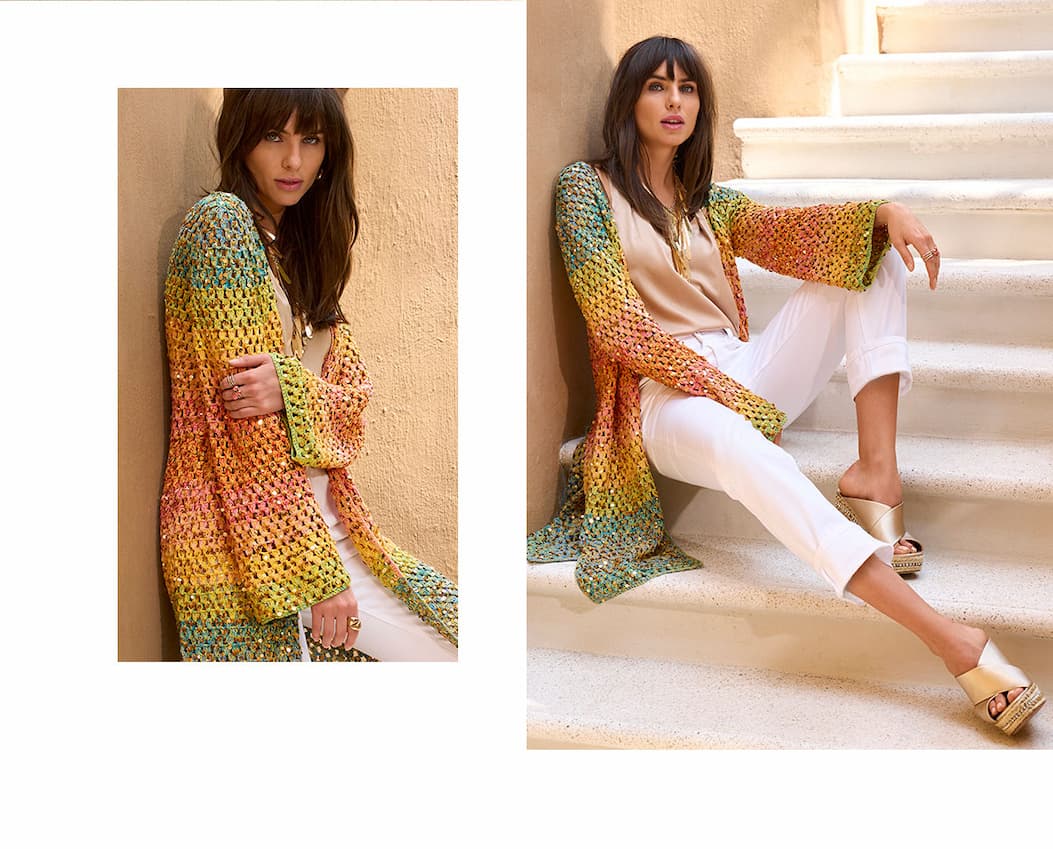 Crochet Sequin Sweater Duster