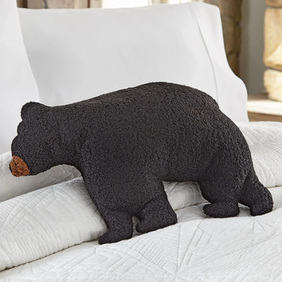 Black Bear Forest Shaped Pillow