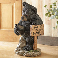 Wipe Your Paws Bear Sculpture