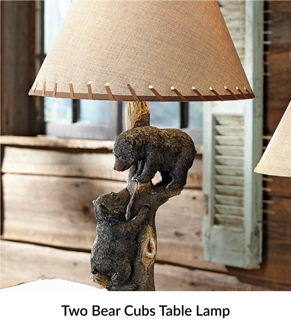 Two Bear Cubs Table Lamp