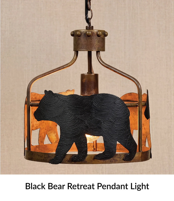 Black Bear Retreat Pendant Light