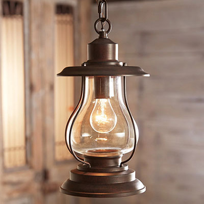 Weathered Patina Lantern Pendant Light