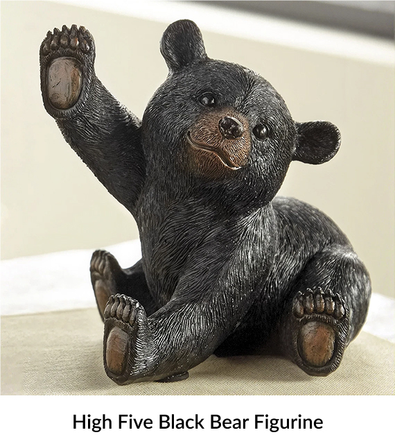 High Five Black Bear Figurine