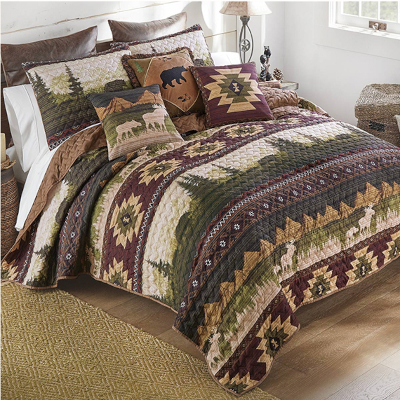 Mountain Meadow Moose & Bear Quilt Bedding Collection
