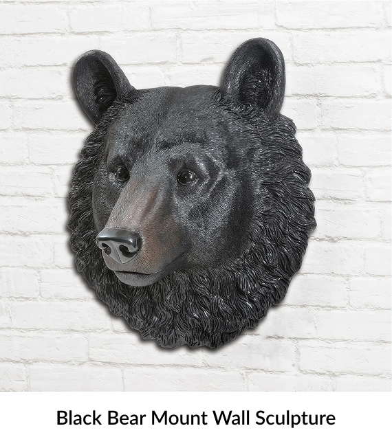 Black Bear Mount Wall Sculpture