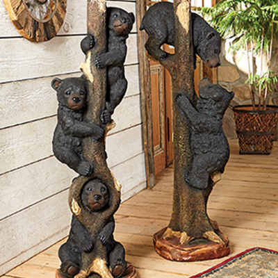 Three Bears in a Tree Sculpture - Large