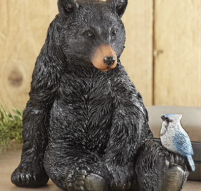 Bear & Blue Bird Sculpture
