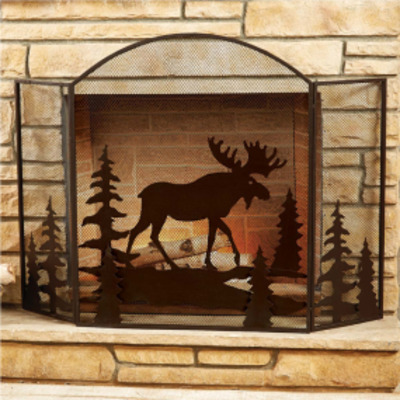 Moose Fireplace Screen