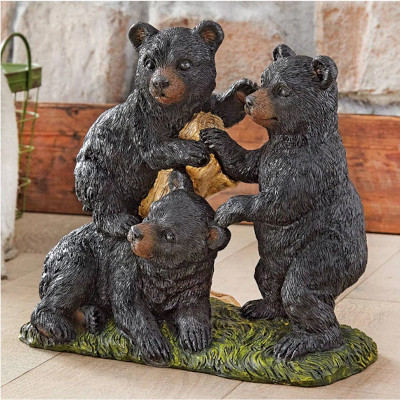 Bear Cubs Playing Sculpture