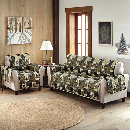 Pinecones & Chickadees Patchwork Furniture Covers