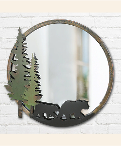Bear Trail Round Wall Mirror