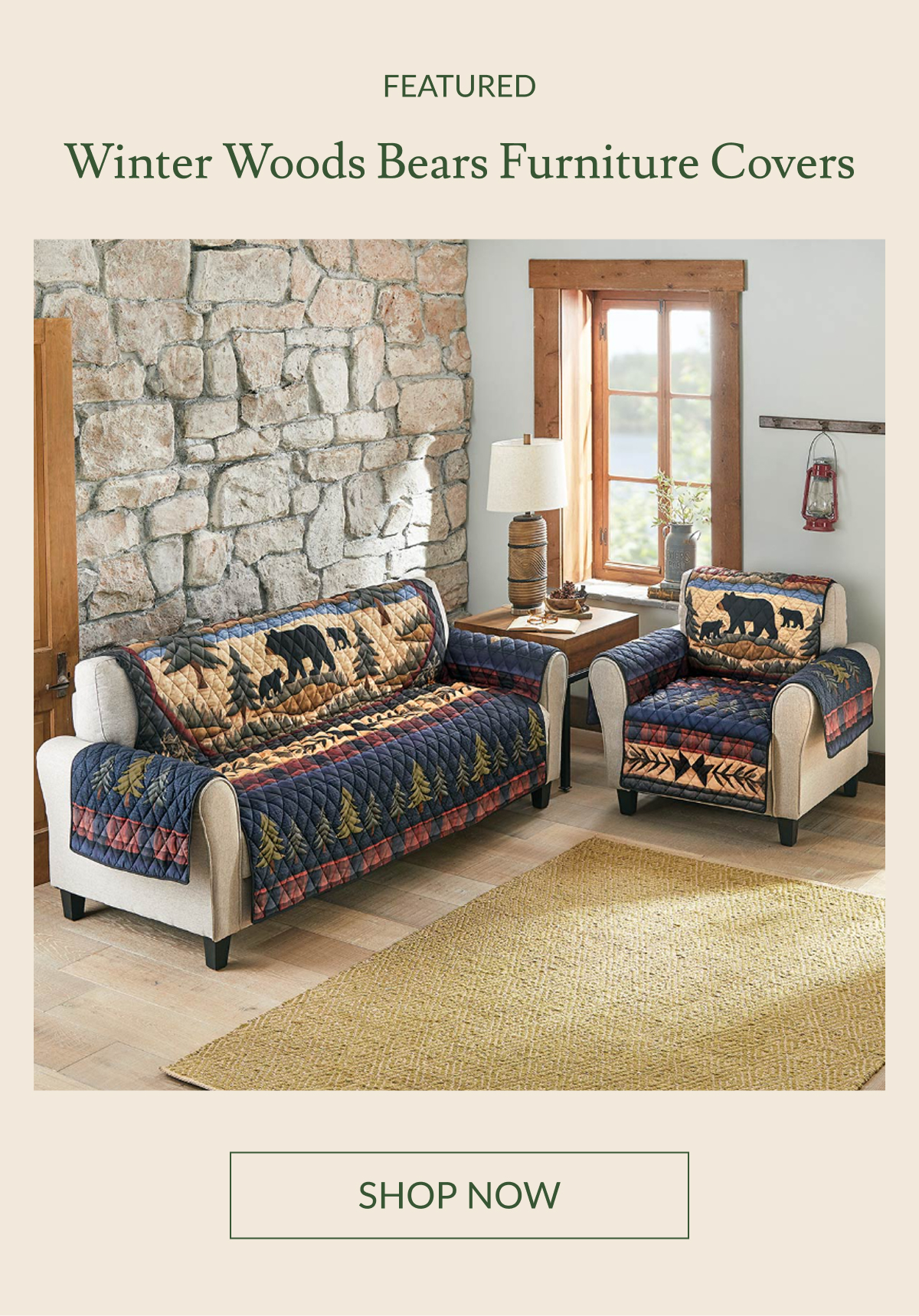 Featured: Winter Woods Bears Furniture Covers | Shop Now