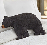 Black Bear Forest Shaped Pillow
