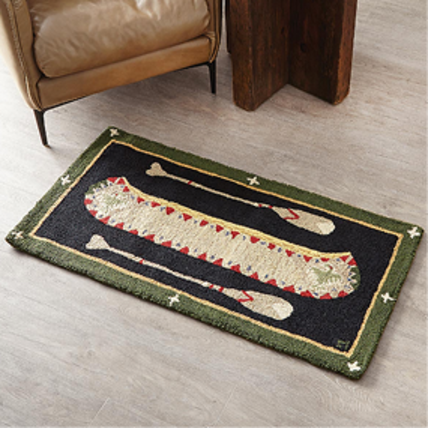 Green Longboat Hooked Wool Rug Collection