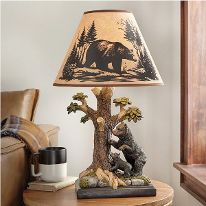 Woodland Bear Scene Lamp