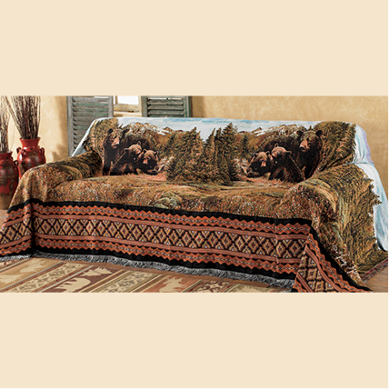 Black Bear Family Mountain Chair Cover