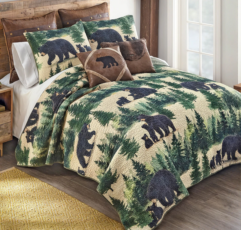 Pinewood Bears Quilt Bedding Collection