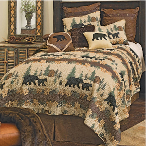 Cozy Cabin Bears Quilt Bedding Collection