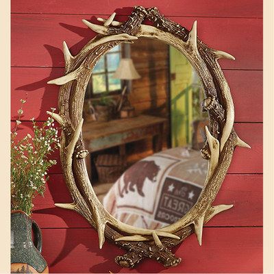Oval Antler Mirror
