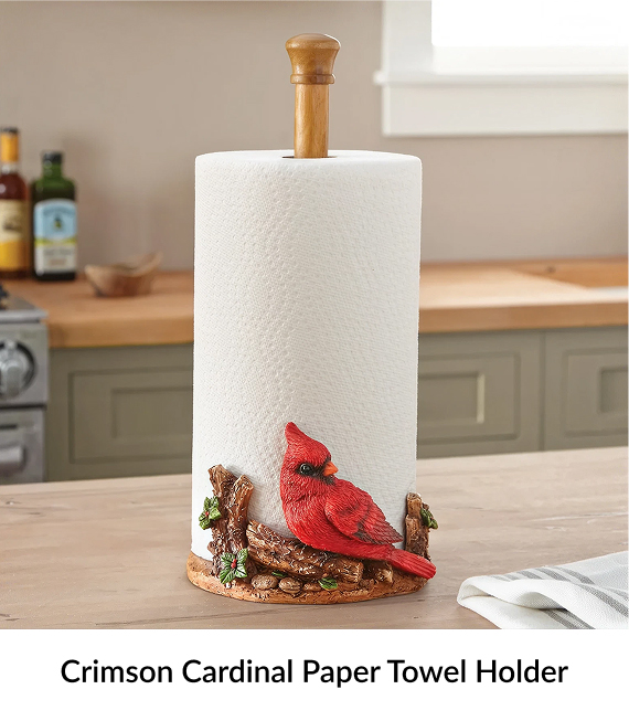 Crimson Cardinal Paper Towel Holder