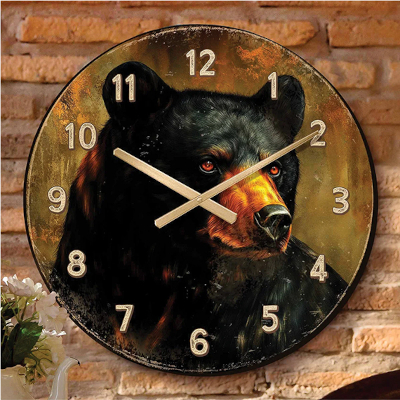 Majestic Bear Wall Clock - Large
