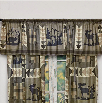 Tetons Bear & Moose Lined Valance