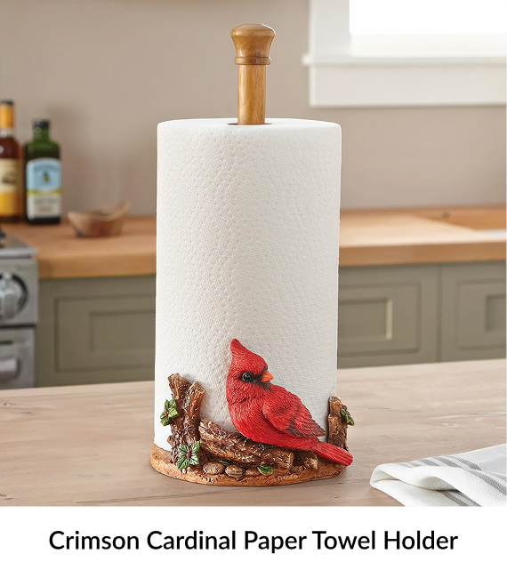 Crimson Cardinal Paper Towel Holder