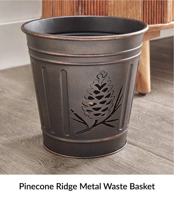 Pinecone Ridge Metal Waste Basket