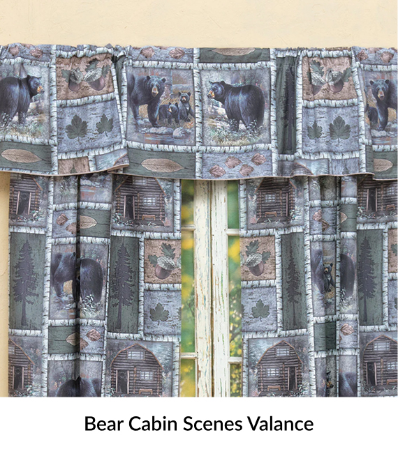Bear Cabin Scenes Valance