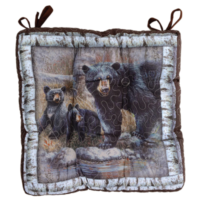 Bear Cabin Scenes Chair Pad