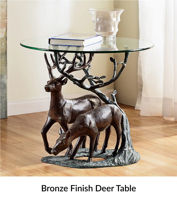 Bronze Finish Deer Table
