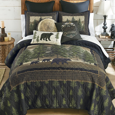 Spruce Bear Quilt Bed Set - King