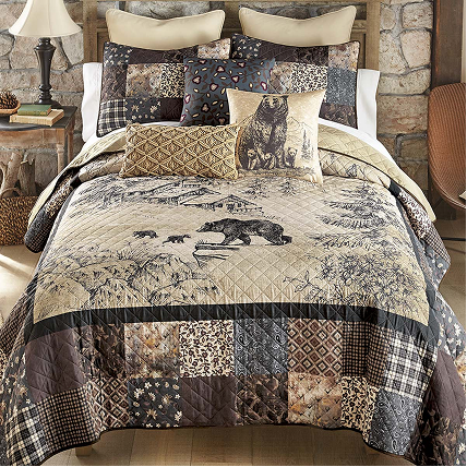 Bear Chalet Quilt Bed Set - Queen