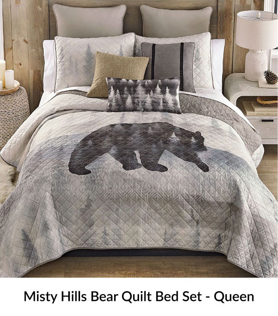 Misty Hills Bear Quilt Bed Set - Queen