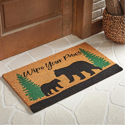 Wipe Your Paws Bear Coir Doormat