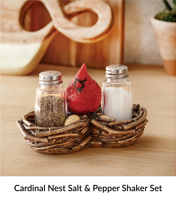 Cardinal Nest Salt & Pepper Shaker Set