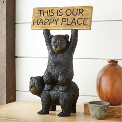 Our Happy Place Bear Sculpture