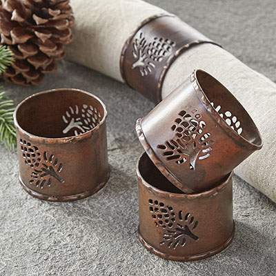 Cutout Pinecone Napkin Rings - Set of 4