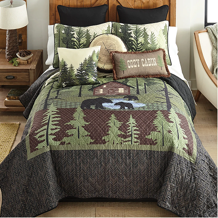 Cedar Haven Bear Quilt Bed Set - Queen