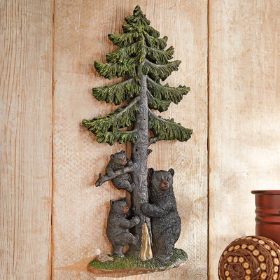 Bear & Pine Tree Wall Hanging